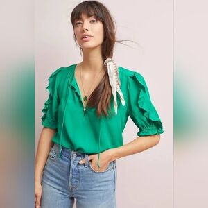 Maeve Hina Puff-Sleeved Blouse